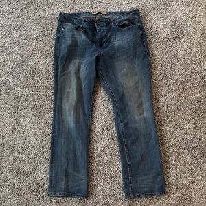 Vintage Seven7 men’s 38x32 Heavyweight Denim Dark Blue Faded Wide Leg Jeans